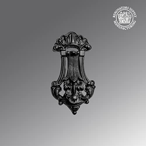 Renovators Supply Manufacturing Door Knockers for Front Door 7.5 in. Black Cast Iron Traditional Door Knocker with Mounting Hardware - color: Black Leaf