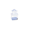 HomeStock Rustic Retreat Bird Cage with Natural Wood Accents, Durable Metal Construction, Spacious Interior, and Comfortable Features for Birds' Light Blue - color: Light Blue