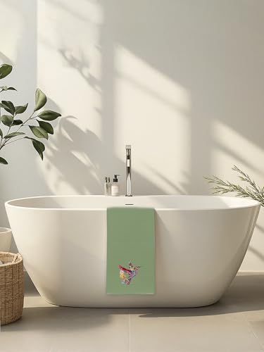 Hummingbird Green Bathroom Hand Towels for Guest - Floral Bird Decorative Kitchen Hand Towel, Spring Summer Decor, Hummingbird Gifts for Women Unique, Housewarming Gift Idea New Home406 - color: Hummingbird010