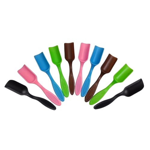 10Pcs NINGDAN Mini Shovel,Plastic Mini Gardening Shovel Spoons Soil Scoops,Cultivation Digging Transplanting Tools for Succulents Potted Flowers,Milk Powder/Coffee Beans Scoops (5 Colors) - color: 5 colors