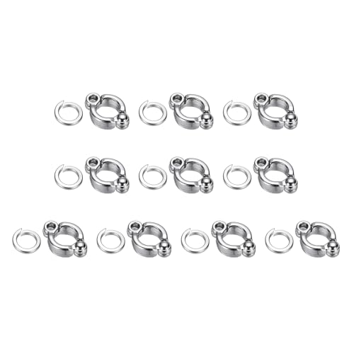Bird Foot Rings, Parrot Metal Leg Ring Outdoor Fly Training Activity Opening Clip Accessories 6.5mm/0.26" ID, (Silver Tone, 10 Set), Intended for Small Medium Large Birds - size: 6.5mm/0.26" ID