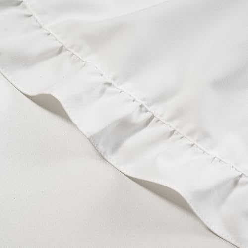 Cute Cotton Apron for Women, Adjustable Bib Cooking Kitchen Aprons with Pockets for BBQ Drawing Baking - color: White