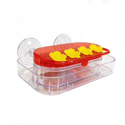 Window Hummingbird Feeder Strong Suction Cup 10 oz Humming Bird Feeder with 4 Feeding Ports Easy to Clean and Refill