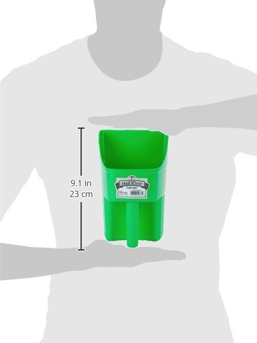 Little Giant® Plastic Enclosed Feed Scoop | Heavy Duty Durable Stackable Feed Scoop with Measure Marks | 3 Quart | Ranchers, Homesteaders and Livestock Farmers | Lime Green - color: Lime Green