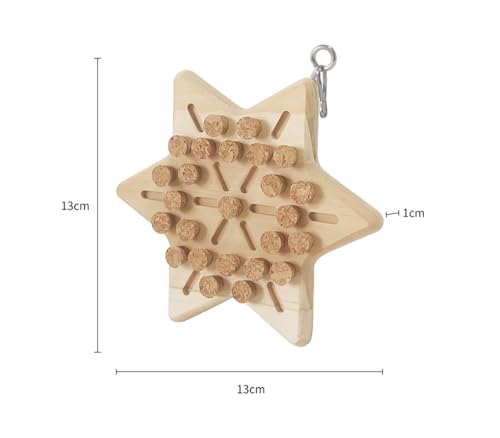 LOS ANDES Parrot Chew Toy with Soft Corks, Wooden Biting Training Toy and Foraging Bird Toys,Bird Cage Accessories, Parakeet Toys - size: Hexagon