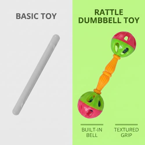 2 Pcs Bird Parrot Toy Rattle Birds Fun Exercise Plastic Double-Headed Bell Pet Toys Small and Medium Birds Foraging Foot Toy,Bird Toys, Pet Supplies
