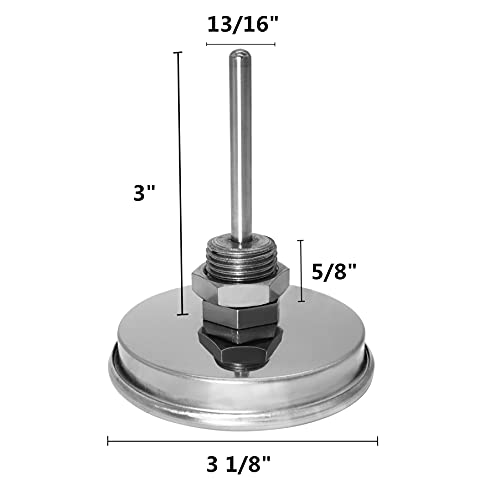3 1/8 Inch Smoker Temperature Gauge Replacement for BBQ Grill and Smoker | Large Face Accurate BBQ Temperature Gauge and Smoker Thermometer for Oklahoma Joe's Charcoal Grill and Wood Smoker Pit - color: 1 Pack