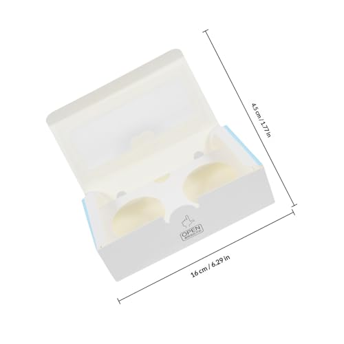 BESTOYARD Egg Tart Boxes with Window 25 pcs Bakery Box Dessert Containers with Shockproof Inserts Food Grade Paper Muffin Carriers for Mini Tarts 6.29 X 3.14 X 1.77 in