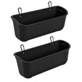Chicken Feeder and Waterer 2 Pack, Hanging Fence Feed Trough with Clips, Chicken Coop Accessories Turkey Duck Poultry Feeder Livestock Feeding Container Trough, Black