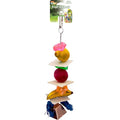 Penn-Plax Bird-Life Fruit Kabob Bird Toy with Bell – Various Textures, Materials, and Colors – Great for Parrots and Large Birds – Extra Large - size: Extra Large