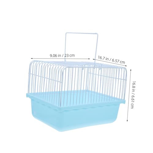 Garneck Portable Lightweight Bird Cage for Lovebirds and Small Animals Easy to Clean Travel Carrier Transparent Window for Parakeets and Cockatiels - color: Sky-blue