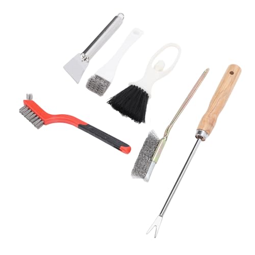 Bird Cage Tools Set Stainless Steel Bird Cage Brushes Cleaner Kit with Fork Scraper Brush Dustpan for Poop Small Animal Cages