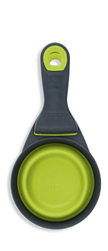 Dexas Popware for Pets Collapsible Klip Scoop, 3-in-1 Pet Food Scoop, Measuring Cup and Bag Clip, 1 Cup Capacity, Green - color: Green, size: 1 Cup Capacity
