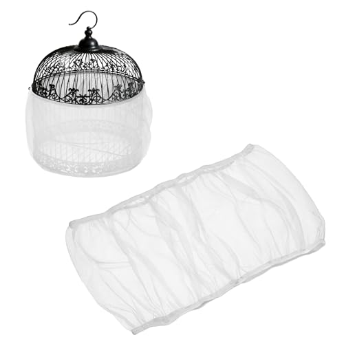 Bird Cage Seed Catcher, Bird Cage Net Cover Seeds Guard, Universal Birdcage Accessories, White, Circumference 19.7"-31.5", Height 6.3" for Parrot Cockatiel Enclosures - color: White, size: Circumference 19.7"-31.5", height 6.3"