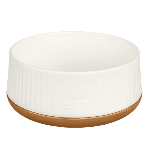 Harry Barker Large Modern Dog Bowls, 2-Pack Eco-Friendly Plastic Pet Food & Water Bowls, Non-Slip Base, Dishwasher Safe, BPA-Free, Neutral Design, Holds 9 Cups Each - color: Large Bowls