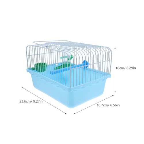 Toddmomy Portable Bird Cage with Perch Food Box Water Dispenser Spacious Travel Carrier for Parrots Lovebirds Small Birds 9.29X6.57X6.29 Inches - color: Blue