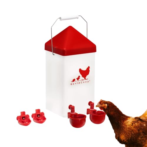 RentACoop 1 Gallon Chicken Waterer with Cups & Nipples