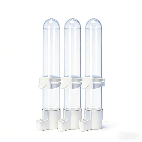 Automatic Bird Water Dispenser Cage Hanging Water Feeder with Anti-Spill Design for Parakeet Canary Small Parrot Lovebirds (3PCS 120ml Water Dispenser) - color: 3PCS 120ml Water Dispenser