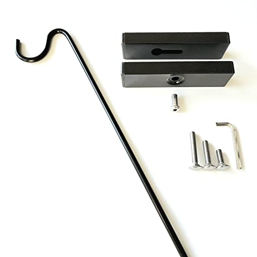 Premium - One Piece Pole - Long Hook Kits Ideal for Bird Feeders, Lighter Flower Baskets, Chimes, etc. for Vertical Spindled Deck Railings Only (27" Upright) Heavy Duty Hanger - size: (1) 27" Upright