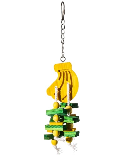 Bird Toys Parrot Toys, Fruit Foraging Shredder Hanging Chew Toy, Wood Bird Cage Accessories for Parakeets, Cockatiels, Lovebirds, Budgies, Parrotlets (Yellow Banana) - color: Yellow Banana