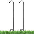Ashman Black Shepherd Hook 92 Inch (Pack of 2), 1/2-Inch Thick, Solid Metal Single Piece Hook, Super Strong, Rust Resistant, Hanging Plant Baskets, Lanterns, Heavy Bird Feeders & More. - size: 2 Pack