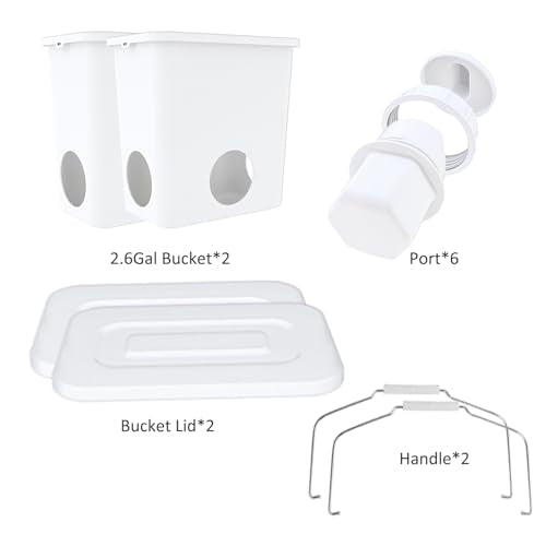 Automatic Chicken Feeder Set Hanging Chicken Feeder No Waste Poultry Feeder Kit 20lb Chicken Feed Container - color: white