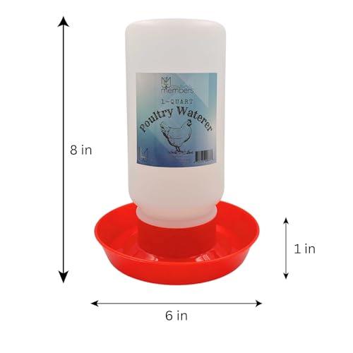 Chicken Waterer and Feeder Set | 1 Quart Poultry Drinker and 1 Quart Poultry Feeder Combo | for Chickens, Ducks, Turkeys, Ducklings, Quail, Baby Chicks and More - size: 1 Quart Feeder and 1 Quart Drinker