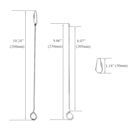 2pcs Hanging Bird Treat Skewer Parrot Fruit Feeder, 10.2 Inch Stainless Steel Bird Fruit Fork Food Holder Foraging Toy for Parrot Parakeet Conure, LXLVOUEG - size: Ring-10.2inches-2P