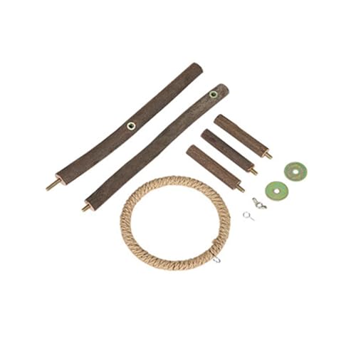 Bird Branch Perch Swing Toys, Natural Wood Parrot Cage Accessories for Parakeets, Cockatiels, Conures, Budgies,Finches, Love Birds, Small & Medium Birds
