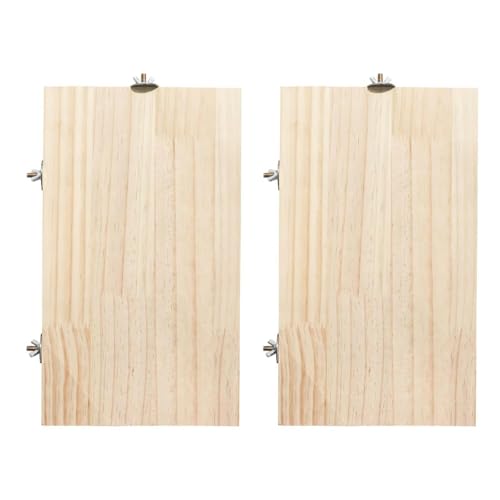 2PCS Chinchilla Wooden Platform Ledge 13 × 8 ’’ Large Bird Perch Stand Shelf Platform for Ferret Bunny Guinea Pig Conure Hamster Parrot Macaw Cockatiel - size: 13×7.9''