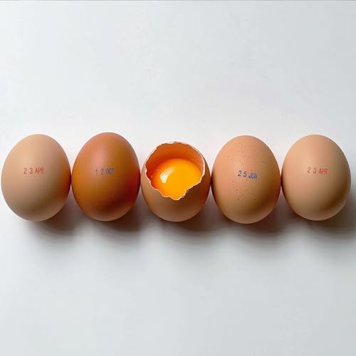 Egg Date Stamps for Fresh Eggs, with a Four-Color Ink Pad,Egg Dater Kit, Date Roller Stamps, Date Label Stamper for Egg Mark Farm Office Shipping Receiving