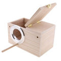 PINVNBY Parakeet Nesting Box Bird House for Cage Wood Mating Box Bird Breeding Box for Lovebirds, Cockatoo, Budgie, Finch, Canary Small and Medium Sized Birds (M:7.9 * 4.7 * 4.7 inch) - size: Wood,M: 7.9*4.7*4.7 inch