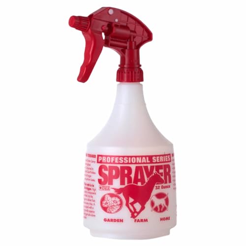 Little Giant® Professional Spray Bottle | All Purpose General Use Spray Bottle | Heavy Duty Horse Sprayer | 32 Ounces | Red - color: Red