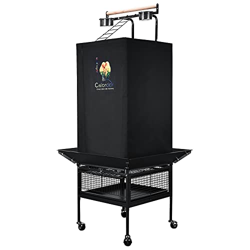 Colorday Good Night Bird Cage Cover for Large Bird Cage with Play Top (Patented), Black 61" - color: Black, size: 18.0"L x 18.0"W x 61.0"H