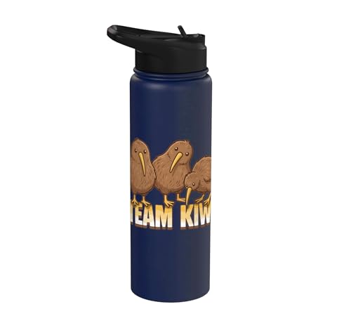 Team Kiwi Bird Kiwi Animal Cute Kiwi New Zealand Bird Stainless Steel Insulated Water Bottle - color: Navy Blue
