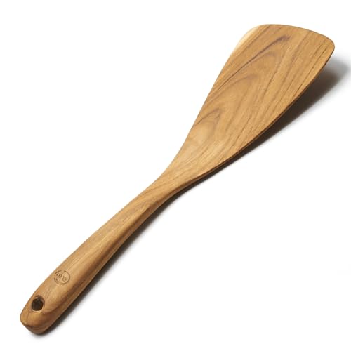 FAAY 11.5 Inch Teak Wood Spatula/Turner for RIGHT Hand | Versatile Spatula, Durable, Healthy and High Moist Resistance for Non Stick Cookware - size: 11.5 Inch Spatula - RIGHT