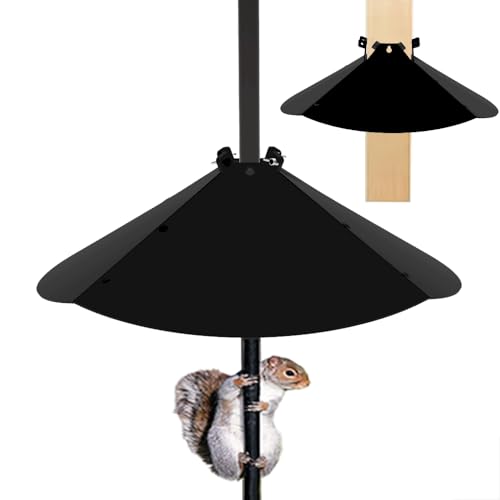 20 Inch Squirrel Baffle for Bird Feeder Pole, Adjustable Opening Size, for Up to 4x4 Inch Wide Wooden Post, Outside Pole Mount Bird House Guard for Outdoor Shepherd’s Hook.