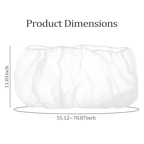 Bird Cage Cover, Circumference 40-68 inches Bird Cage Seed Catcher, White Bird Cage Net Cover, Adjustable Bird Cage Netting for Parrot Enclosures, Round Square Cages
