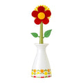 Vigar Flower Power Dish Brush with Handle and Stand - White, Red | Flower-Shaped, Dish Scrubber for Dishes, Dishwashing Brush, Kitchen Scrub Brush, Kitchen Essentials - color: Red