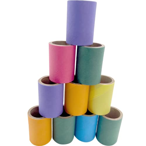 by M&M 8009 PK10 1.5 Inch Mini Tube Donuts - Lightweight Colorful Chewable Compressed Cardboard Foot Toy, Easy Shredding, Great for Small to Medium Size Pet Birds - size: Pack (10)
