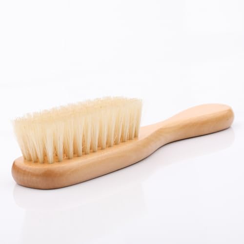 Cosowe Wood Clean Brush, Laundry Stain Brush with Handle and Soft Boar Bristles, Cleaning Brushes for Household Use, Natural Beech Wood Bath Massage Brush, Portable
