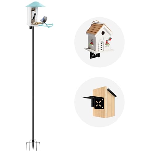 Bird Feeder Pole Stand, 92" Heavy Duty Bird House Pole for Outdoors, 1 Inch Diameter Metal Mounting Post, Universal Multi-Feeder Stand for Smart Bird Feeder, Cameras & Weather Stations