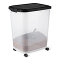 Amazon Basics Pet Food Storage Container with Wheels, BPA-Free, Detachable Scoop, 30lbs Capacity, Reliable Seal - size: 30lbs