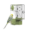Automatic Bird Feeder, Bird Cage Feeder with Perch Multi-Functional Holder for Fruits Vegetables for Parakeet Canary Cockatiel Finch (Green) - color: Green