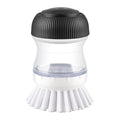 OYV Soap Dispensing Palm Brush, 1-Pack Dish Scrub Brush, Black/Clear/White | Dish Brush with Soap Dispenser, Non-Scratch Nylon Bristles, For Dishes, Pots, Pans And Sinks - color: Black/Clear/White