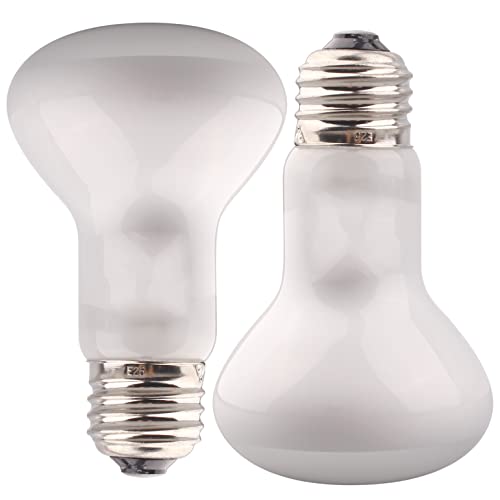 Aiicioo Reptile Basking Light Bulb - 50W Reptile Heat Lamp 2 Pack UVA Daylight Amphibians Basking Bulb for Bearded Dragon Turtle Hermit Crab Gecko Lizard Daylight - color: ['White'], size: ['50W']
