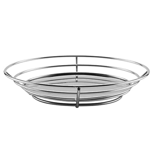 G.E.T. 4-83850 11.25" x 8.25" Stainless Steel Oval Basket with Raised Solid Bottom, Clipper Mill (Qty,1) | Dishwasher safe, Slim, Restaurant service, Great for Sandwiches, Fries, Appetizers and Table Service - color: Stainless Steel, size: 11.25" x 8.25",