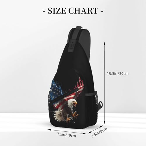 Eagle Sling Bag for Women, Crossbody Bag American Flag Bald Eagle Sling Backpack for Men, Casual Shoulder Bags Lightweight Gym Outdoor Sports Travel Hiking Fishing Daypack - color: Eagle