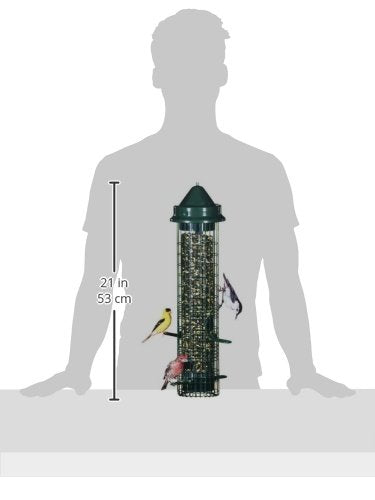 Squirrel Buster Classic Squirrel-proof Bird Feeder w/4 Feeding Ports, 2.4-pound Seed Capacity | Four feeding ports, weight-sensitive closure, seed ventilation, wire mesh for shared feeding