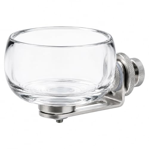 Magnetic Glass Bird Feeding Bowl for Cage, No Drill Removable Water and Food Cup for Parrots, Cockatiels, Conures, Budgies and Lovebirds, 100ml,4246-2 - color: Transparent